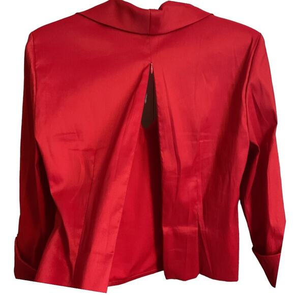 J. R. Nites by Caliendo Jacket Size 10 Vintage Red Rhinestone Buckle Zip Back - Picture 11 of 15